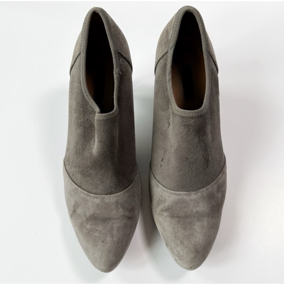 ECCO Woman Gray Suede Ankle Heel Boots EU39 Classic Contemporary - Picture 2 of 10